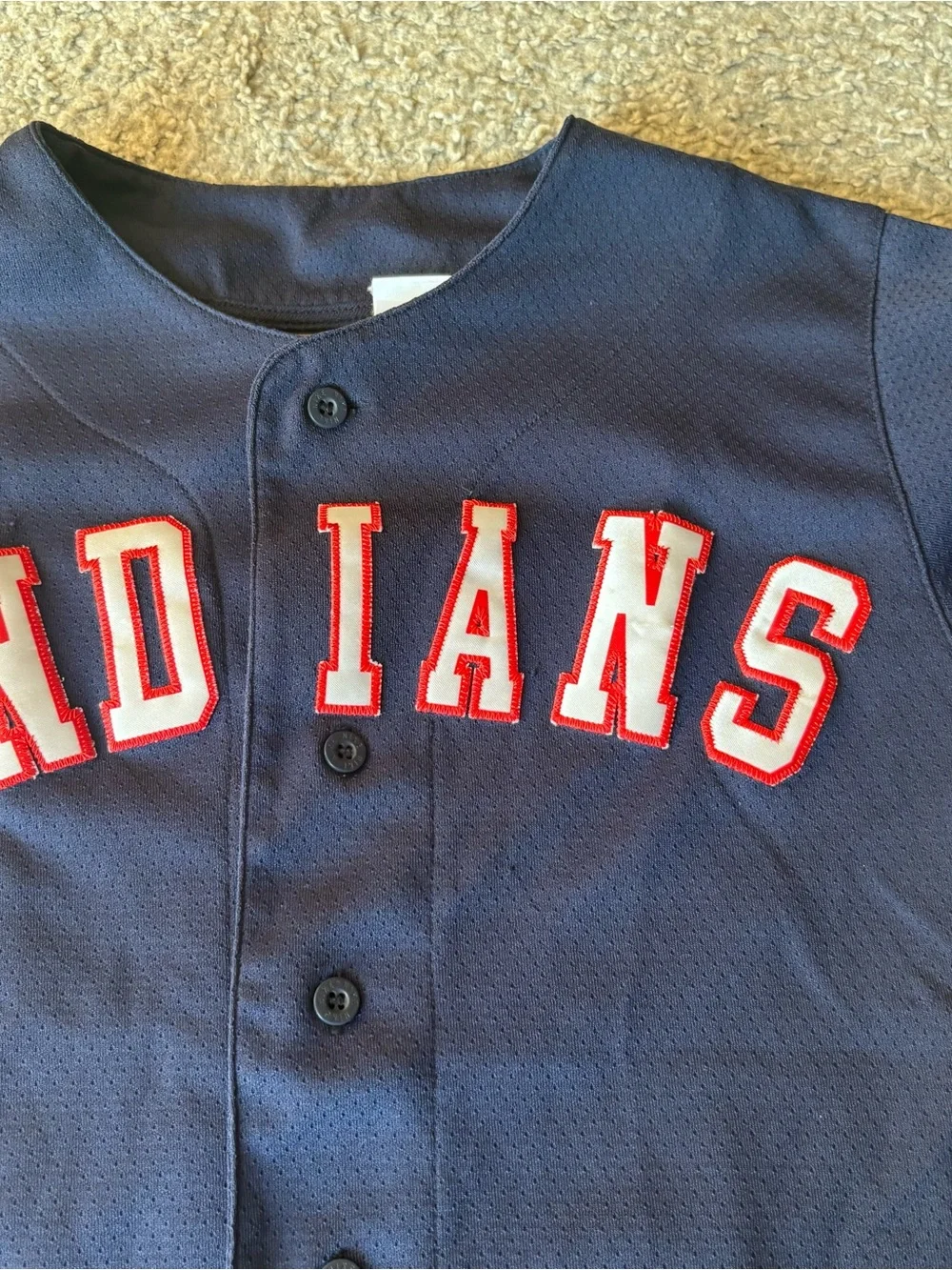 Nike Cleveland Indians Guardians Jersey Sz Medium Baseball Blue Red